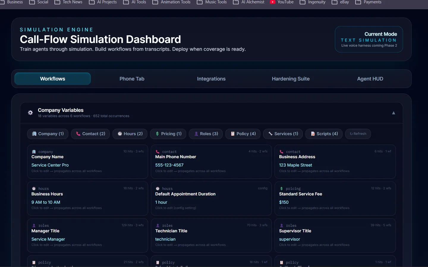 Call-Flow Simulator: home page
