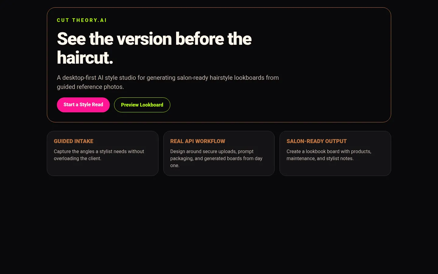 Cut Theory AI: home page