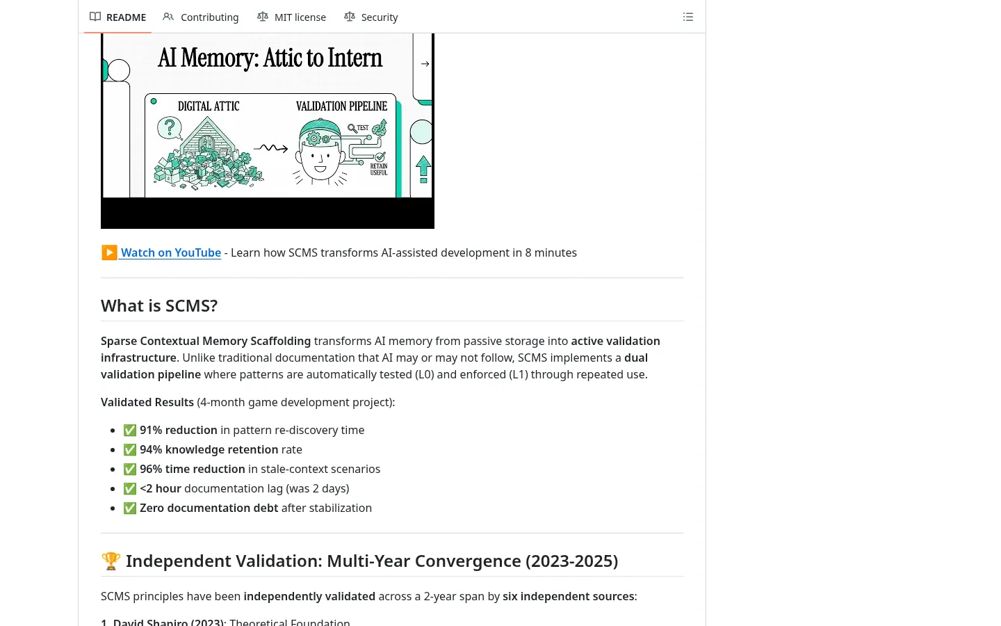 SCMS: Sparse Contextual Memory Scaffolding: second view