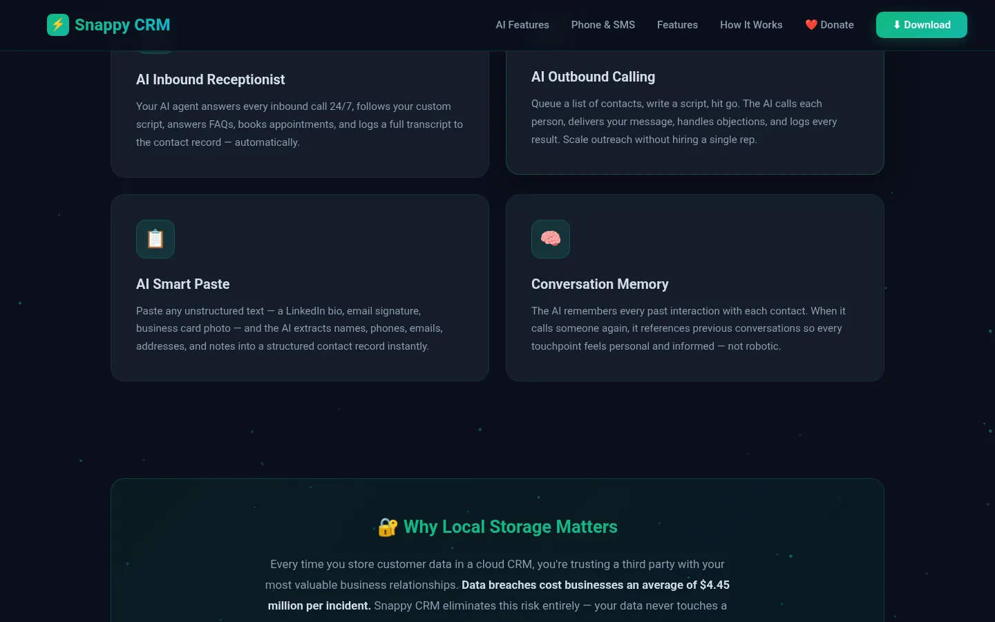 Snappy CRM: second view